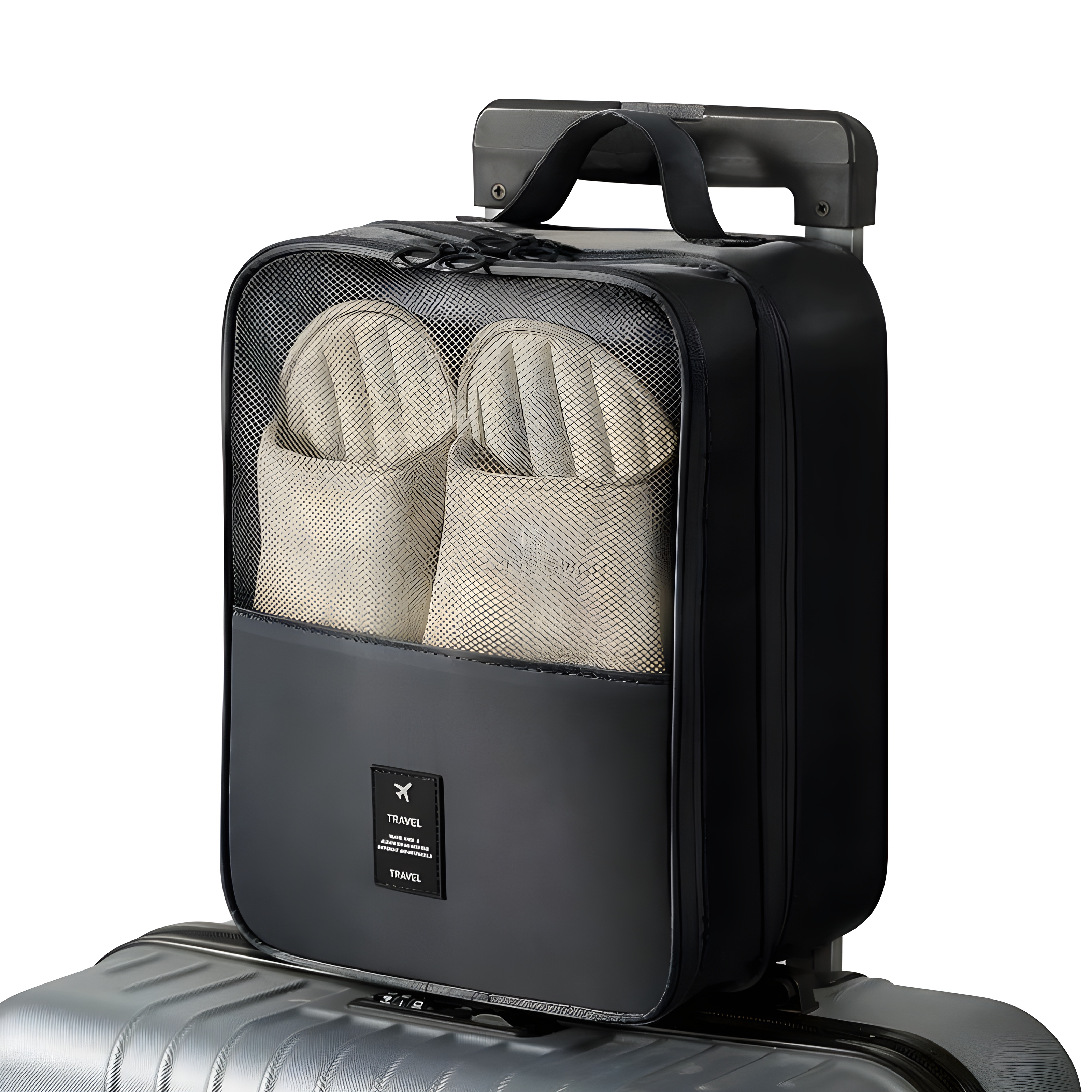 Waterproof Shoe Bags for Travel Bag for Packing Portable Shoe Cubes  (Black)